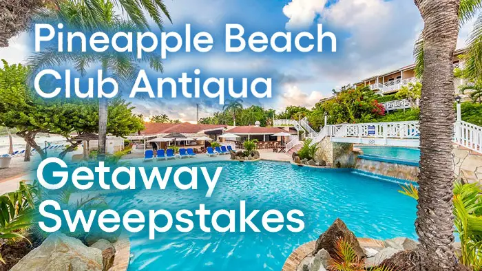 Enter for a chance to win a five-night, all-inclusive stay for two adults at the blissfully, laidback Pineapple Beach Club Antigua (value $3,500), an "adults only" beachfront paradise.  Enjoy world-class, all-inclusive dining, unlimited drinks by the glass (alcoholic + non-alcoholic), resort amenities, non-motorized water sports, land activities, entertainment and more!