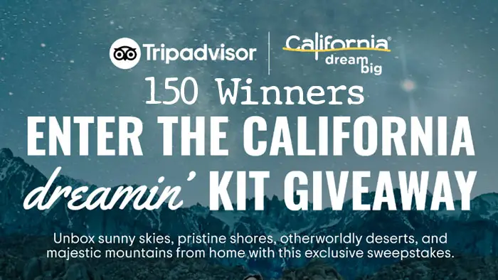 Tripadvisor California Dreamin’ Kit Giveaway (150 Winners)