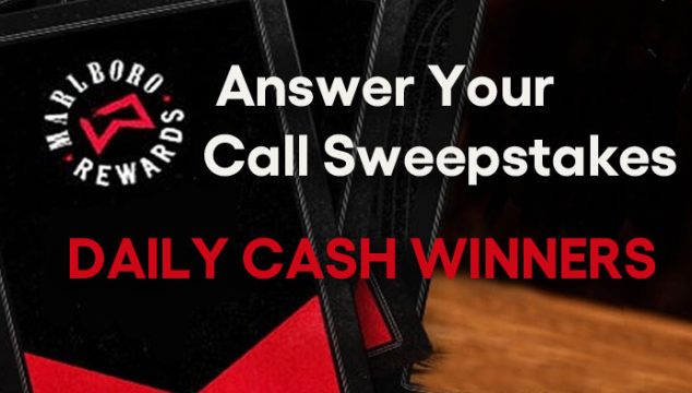 Marlboro is giving away BIG cash prizes every day through from June 1st to June 10th. Enter the Marlboro Answer Your Call Sweepstakes daily for your chance to win your share of over 3,000 cash prizes!