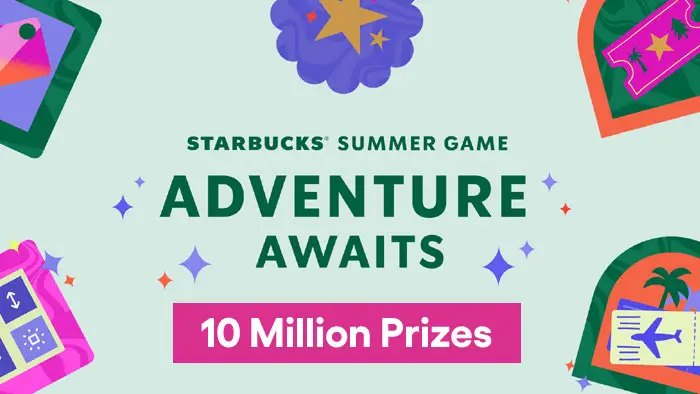 SWEETIES PICK! Starbucks Summer Game Instant Win Prizes (10 Million Prizes)