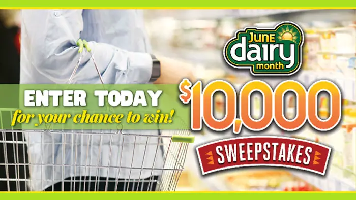 Easy Home Meals is celebrating June Dairy Month in a BIG way! Enter the June Dairy Month $10,000 Sweepstakes from May 26th to June 30th for a chance to win 1 of 18 $500 grocery store gift cards or Grand Prize $1,000 grocery store gift card. 