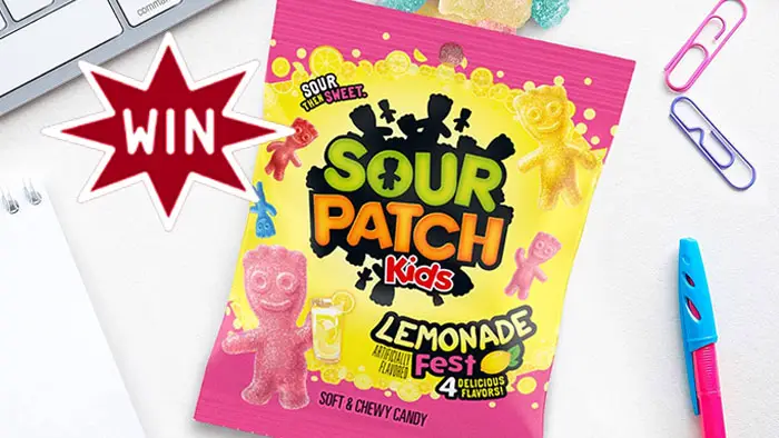 Follow Sour Patch Kids on TikTok and share a video describing a "sour moment" #SPKMakesLemonade for your chance to win one of 25 weekly prizes and be entering to win the grand prize, a trip for six to Miami, Florida