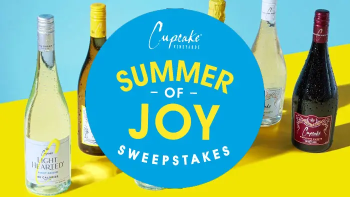 Enter Cupcake Vineyards Summer of Joy Sweepstakes for your chance to win daily prizes, weekly experiences, ad a grand prize of $50,000! There are 100 days if travel prizes waiting to be won