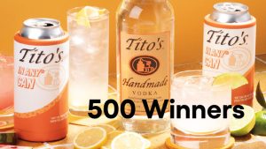 Enter for your chance to win one of 500 Tito’s x Brumate 3 in 1 Premium Can Coolers. The most versatile can-cooler in the world. Fits 16oz cans, comes with a freezable adapter for 12oz cans, and with one switch, turns into a 16oz pint glass.