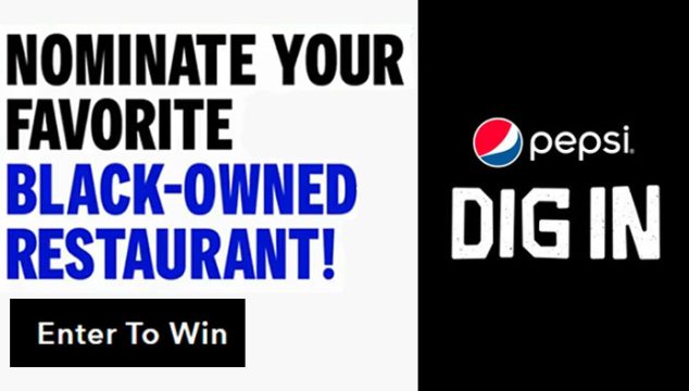 Nominate a Black-owned Restaurant and be entered for a chance to win a trip to a professional football game or a $1,000 gift card for a dining experience at a local Black-Owned Restaurant. PepsiCo committed $50 million over five years to help set Black restaurateurs up for success. That’s why we created Pepsi Dig In to support Black-owned restaurants and the people behind them.