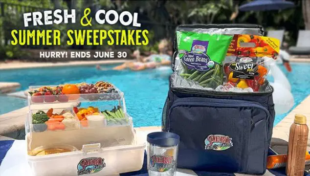 Enter for your chance to win a Backpack Cooler, Snacklebox, Tervis® Tumbler & Fresh Vegetables from Pero Family Farms. Summer is here! Stay cool and beat the heat by entering this sweet giveaway. Weekly drawings for FREE Pero Family Farms fresh vegetables, and two lucky grand prize winners will receive a Pero Family Farms backpack cooler and snacklebox plus a Tervis tumbler!
