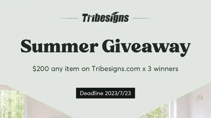  Tribesigns is running a special Summer Giveaway! Three winners will get to choose any item from the Tribesigns's website valued up to $200! 