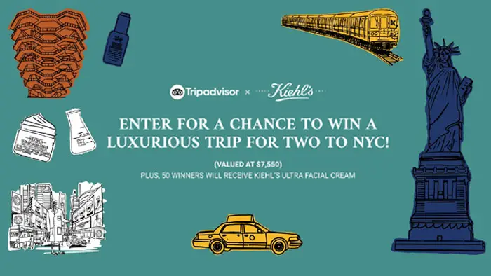 Ready, set, get glowing on a trip to NYC with the Kiehl’s Loves New York Sweepstakes. One grand prize winner and a guest will receive round-trip tickets, accommodations, and the Kiehl’s Experience (a mini beauty retreat) at the flagship store in Manhattan, valued at $7,550. But that’s not all, 50 additional entrants will win Kiehl’s Ultra Facial Cream, valued at $38 each.