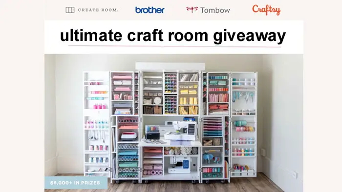 Create Room, Brother, Tombow, and Craftsy have teamed up to give 5 winners up to $5,000 in prizes! The grand prize winner will win a DreamBox 2 filled with crafting supplies from Brother, Tombow, and Crafsty! The more entries you complete, the more chances you have to win. 