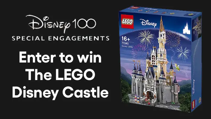 Enter for your chance to win the grand prize that includes the LEGO Disney Castle kit #43222, a $100 Fandango gift code, and $100 Vudu gift code PLUS 101 winners will win a $15 Fandango code goo for a FREE movie ticket.