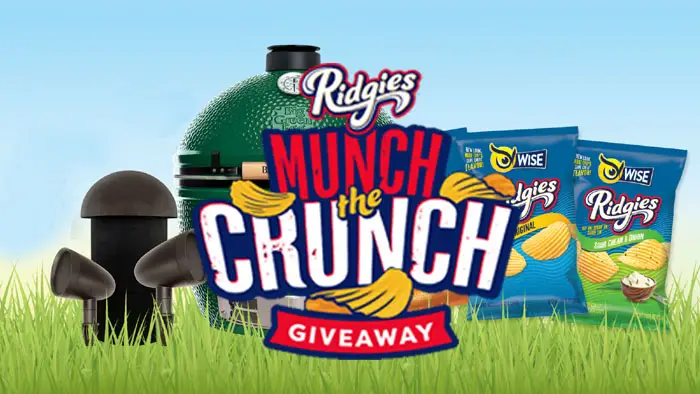 Enter for your chance to win a Big Green Egg Grill, outdoor speaker system and more in the Ridgies Munch the Crunch Giveaway. Summer is HERE and snack season is in full effect! It’s time to get your crunch on with Ridgies MUNCH the CRUNCH Giveaway.
