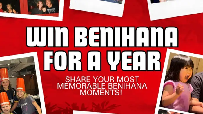 Share your most memorable Benihana moments and you could win a very special prize: Benihana for a year, a $2,400 value! Plus, 5 lucky runners-up will win a $100 Benihana gift card! #MyBenihanaMoment