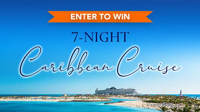 Enter for your chance to win a seven night Caribbean cruise for two with Bella Experience. Sail away to paradise with the chance to win a 7-Night Caribbean Cruise onboard MSC Cruises. Picture yourself soaking in the sunshine surrounded by turquoise waters, pristine beaches, and the vibrant culture of the Caribbean. Your next dream vacation may be closer than you think!