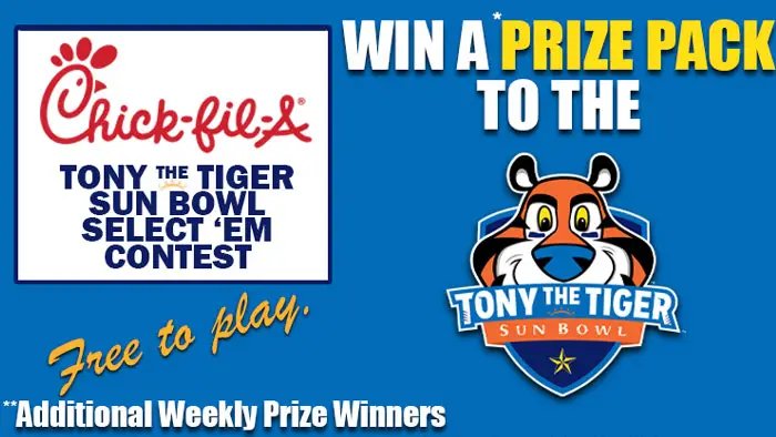 Chick-Fil-A Tony the Tiger Sun Bowl Select 'em Contest sunbowl.org