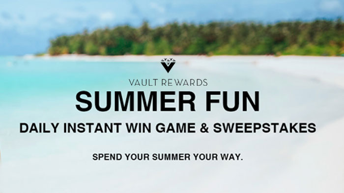 Vault Rewards Summer Fun Daily Instant Win Game Sweepstakes (109 Prizes)