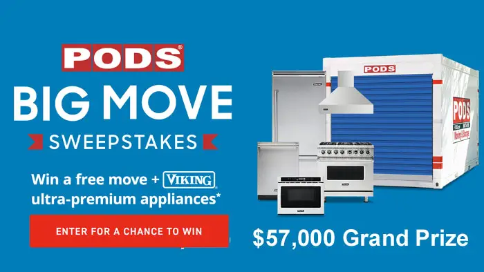 PODS Big Move Sweepstakes - $57,000 Grand Prize!
