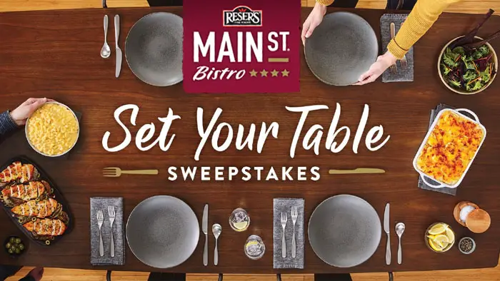 Enter the Main St Bistro Set Your Table Sweepstakes now for a chance to elevate your home dining experience with Main St Bistro. Three grand prize winners will each win a $4,000 Gift Card from Crate and Barrel PLUS Ten (10) First Prize Winners will each win a $250 Gift Card from a leading national home retailer.