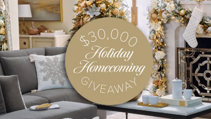 Enter for your chance to win a $10,000 Frontgate gift cards in the Frontgate Holiday Homecoming Giveaway. Sign up for texts and you will be entered for a chance to win one of three $10,000 gift certificates from Frontgate.