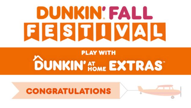 Play the Dunkin' Fall Festival Instant Win Game for your chance to win one of thousands of instant prizes! The games change every week! Celebrate the season with some fall-themed games and chances to win some great Dunkin’ prizes!