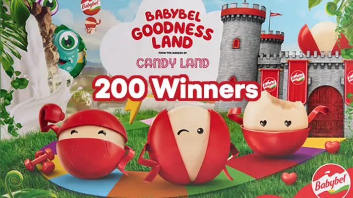 Enter the Babybel Goodness Land Sweepstakes for your chance to win one of 200 Babybel Goodness Land board games and Free Babybell product coupon. One entry and you're in it to win it.
