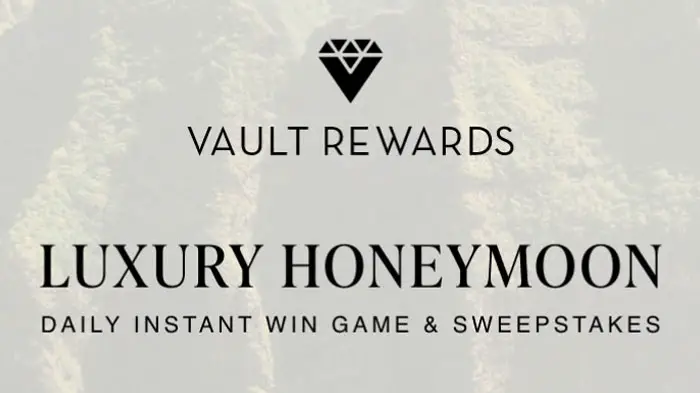 Play the Vault Rewards Honeymoon Daily Instant Win Game daily for a chance to win a $100 gift card. Once you play, you will be automatically be entered for a chance to win the $10,000 sweepstakes prize through the vault rewards luxury honeymoon instant win game and sweepstakes.