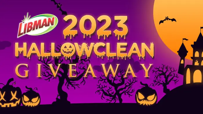 Enter Libman's HallowClean Giveaway for your chance to win a Libman product bundle that includes a spin mop system, dish wipes, angle broom, dusting mitt, and more