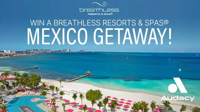 Enter for your chance to win a trip for two to one of the three Breathless Resorts & Spas located in Jamaica PLUS $1,000 for airfare. Breathless Resorts & Spas are committed to redefining and elevating the all-inclusive experience. Enjoy limitless access to fabulous food in chic venues, no reservations required—with à la carte menus, curated cocktails, natural fruit juices, and soft drinks.  