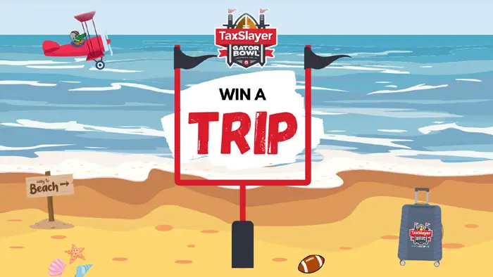 Enter for your chance to win a trip to this year’s TaxSlayer Gator Bowl in Jacksonville, Florida! The grand prize winner will be drawn on Wednesday, December 13th at 5 pm ET. The Gator Bowl is an annual college football bowl game held in Jacksonville, Florida, operated by Gator Bowl Sports. It has been held continuously since 1946, making it the sixth oldest college bowl.