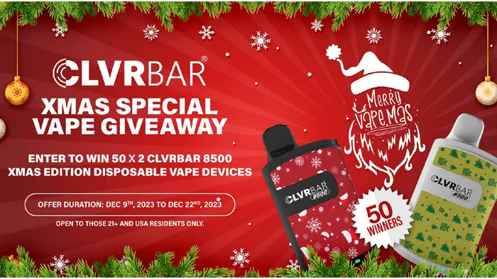 CLVRBar Xmas Special Edition Vape Giveaway (50 Winners)