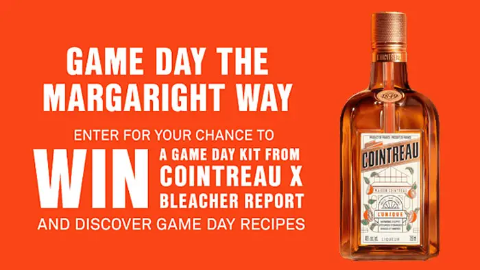 Enter for your chance to win a Custom Bar Kit from Cointreau and Bleacher Report plus discover game day recipes that will be sure to be a hit! There will be one hundred fifty winners in all