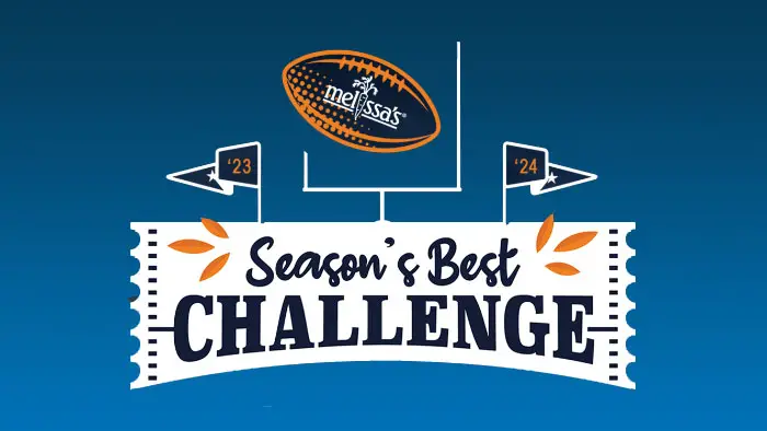 Enter Melissa’s Season’s Best Challenge Sweepstakes now for your chance to win the Ultimate Homegating Experience! Melissa’s is giving away over $10,000 in Cash and Prizes with weekly winners. Make sure you’re following @MelissasProduce on Instagram so you don’t miss the weekly recipes!