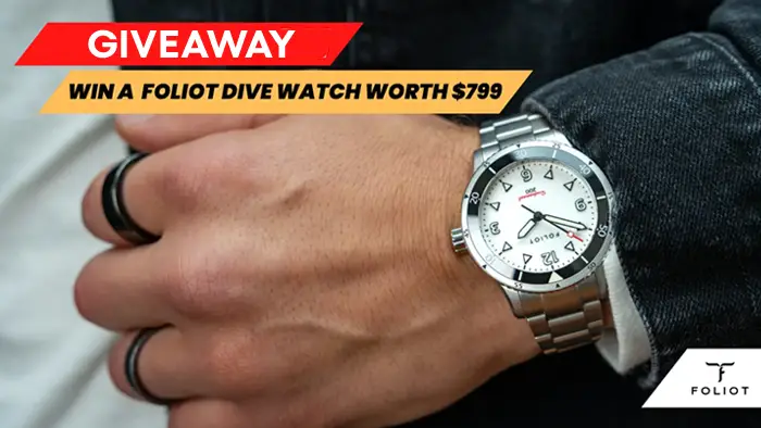 Enter for your chance to win a FOLIOT® Scubanaut Watch worth $799! FOLIOT is an emerging watch brand, designed and built in the US. Comprising of the Foliot Scubanaut 200 and the Foliot Scubanaut World Diver, this new collection features a ground-up custom design, the latest mechanical GMT movement, and a host of innovative features.