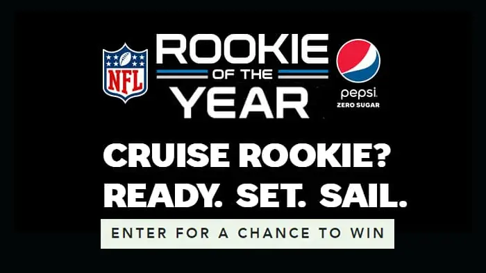 Enter the Pepsi Rookie Cruise Sweepstakes and get ready for your chance to set sail on a Carnival Cruise! Fifteen winners will each win a $1,500.00 Carnival promotional voucher for the cruise of your choice