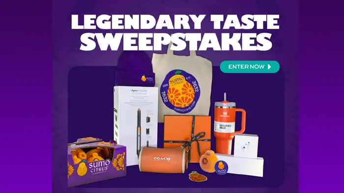 Enter for your chance to win Sumo Citrus Legendary Taste Sweepstakes. This month you have the chance to win over $1000 in prizes that are legends in their own right - from luxury fashion to coveted tech and more! 