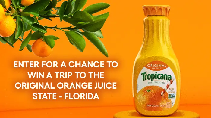 Enter the Tropicana TROPCN Sweepstakes for your chance to win a trip to the original orange juice state, Florida. Hit the beach in Key West. Enjoy the sunshine. Don’t forget to wear sunscreen.