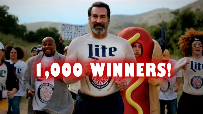February 1st Only! Miller Lite 1,000 Big Game Ads (1,000 Winners)