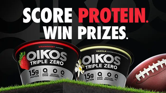Play the Snack Strong Oikos Instant Win Game daily and you could instantly win a Fanatics Gift Card – plus you will be entered for a chance to win a Grand Prize Home Theater!