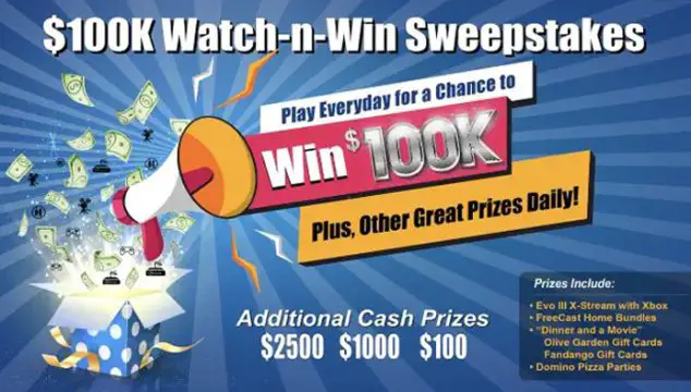 FreeCast Watch-n-Win Sweepstakes (Daily, Weekly, Monthly Winners)