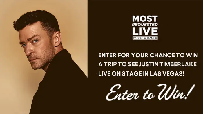 Enter for your chance to win a trip for two to see Justin Timberlake perform Live on stage in Las Vegas. The trip includes hotel, airfare, and concert tickets for two people - a $2500 value!