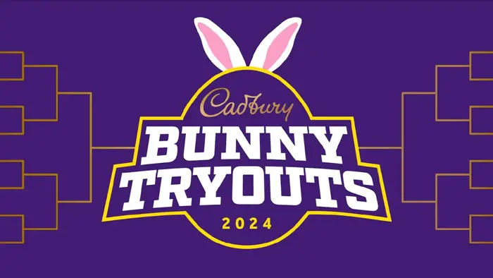 Cadbury Bunny Tryouts are back! But this year Cadbury is doing their first-ever bracket-style competition where YOU help choose the winner. Enter by 2.26.24 for a shot at: $7,000 Grand Prize, plus cash prizing starting in Round 1 with the 32 semi-finalists and a starring role in the 2025 Cadbury Bunny Tryouts commercial
