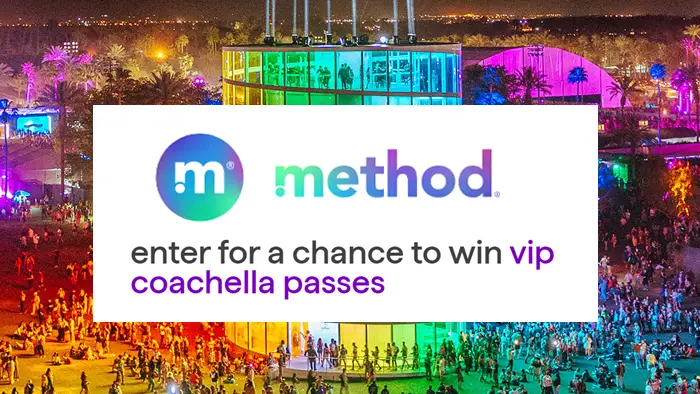 Methods products is giving you the chance to win a VIP trip for two the #Coachella Valley Music and Arts Festival in Indio, California this April plus $1,000 in Cash!