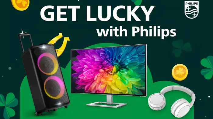 The luck of the Irish could be on your side this St. Patrick's Day! Don't miss your chance to win some new gear from Philips including a Creator Series monitor, party speaker and Philips H4205 headphones.