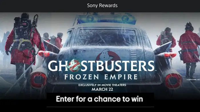 Sony Ghostbusters: Frozen Empire Instant Win Game & Sweepstakes