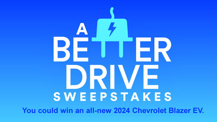 Enter for your chance to win an all-new 2024 Chevrolet Blazer EV PLUS OnStar® is giving you a chance to complete challenges to earn entries toward winning an all-new 2024 Chevrolet Blazer EV and other prizes in the A Better Drive from OnStar Instant Win Game