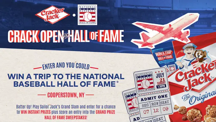 Play the Cracker Jack Crack Open the Hall of Fame Instant Win Game daily for your chance to win your share of over 2,900 prizes including a trip to the National Baseball Hall of Fame