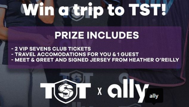 Enter for your chance to win a trip to TST's Sevens Club in Cary, NC with a Meet & Greet and Signed Jersey from Heather O’ Reilly. Heather O'Reilly is an professional women's soccer player who plays as a midfielder for the North Carolina Courage. She played for the United States women's national soccer team, with whom she won three Olympic gold medals and a FIFA Women's World Cup