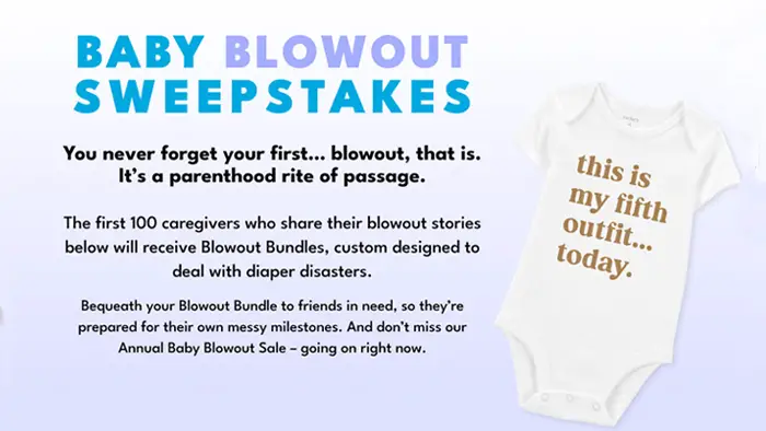 Carter's “Never Forget Your First” Blowout Sweepstakes (100 Winners)