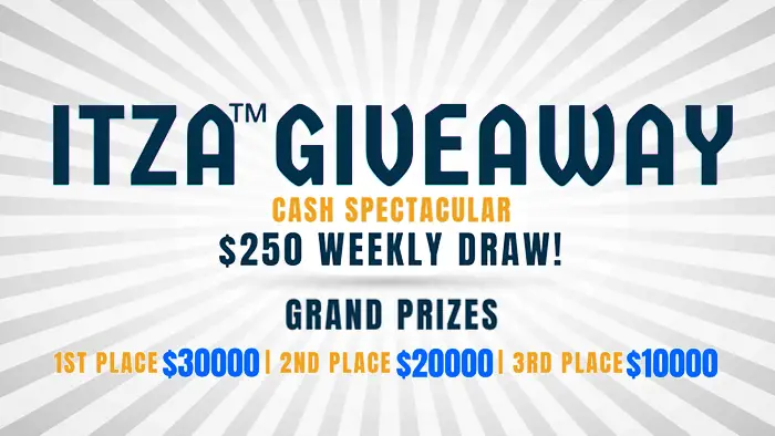 ITZA Sweepstakes Giveaway (Cash Prizes, Multiple Drawings)
