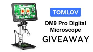 Enter for your chance to win a Tomlov DM9 Pro Digital Microscope that is suitable for miniature video photography, electronic hobbyists and soldering, STEM learning, SMD components inspection, jewelry appraisal, material inspection, watch repair, error coin/stamps, antique identification, home DIY, backyard science with kids, rocks & minerals, plants, and more!