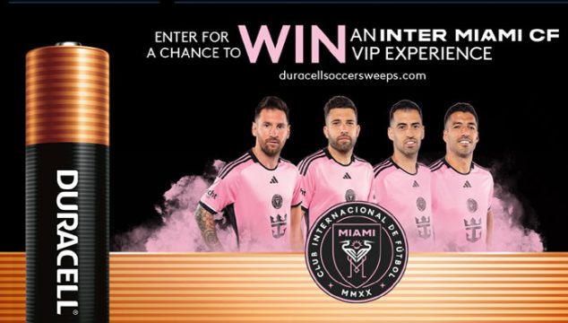 Duracell Inter Miami CF Soccer Sweepstakes (24 Winners)